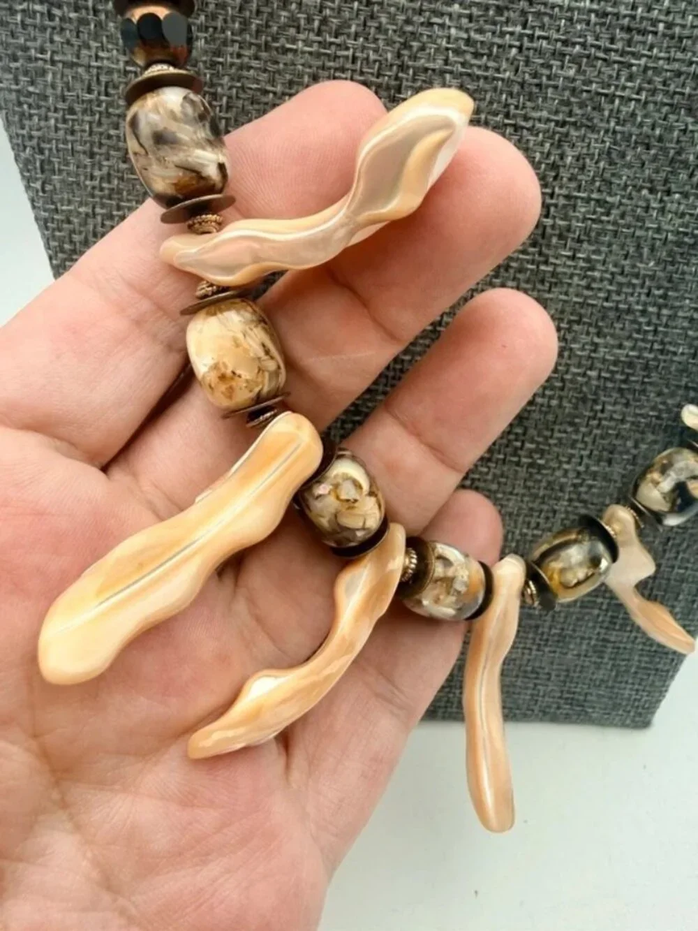 Genuine Coral Branch & Natural Shell Statement Necklace - Picture 3 of 11